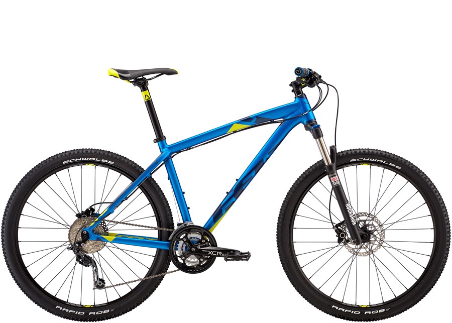 blue and yellow mountain bike