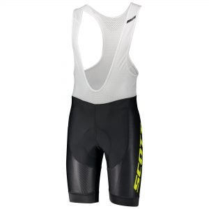 Scott RC Pro Bib Shorts Bibs Large Main- 86% Polyester 14% Elastane, Insert- 82% Polyamide 18% Elastane, Mesh- 96% Polyester 4% Elastane Yellow, Black