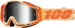 100% RaceCraft Sahara Goggles Silicone/Lexan/Plastic/Foam Orange/Tan/Silver Mirrored Lens