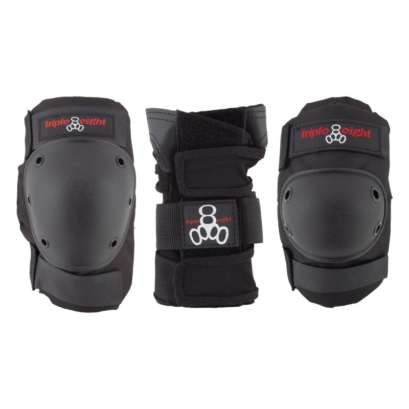 Triple Eight Saver Series 3-Pack Protective Gear Junior ElbowSaver/KneeSavers/WristSavers ABS/Nylon/EVA Foam Black