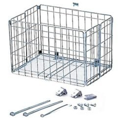 Ultracycle Folding Rear Rack Mount Basket 13 x 8.5 x 8.5in Steel Silver