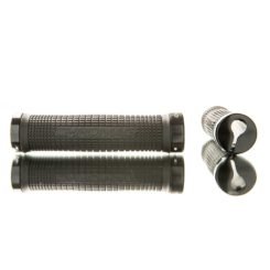 Chromag Squarewave Lock On Grips 142mm Length Rubber/Aluminum Black/Black