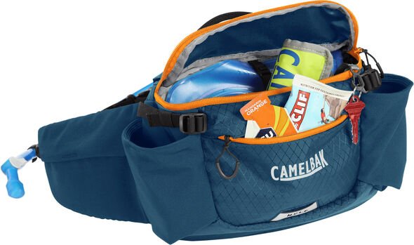 Camelbak M.U.L.E.® 5 Waist Pack Hydration Pack 3.5L Gear Capacity, 1.5L Crux® Lumbar Reservoir 200D Nylon Ripstop, C0 DWR Gibraltar Navy/Orange - Image 6