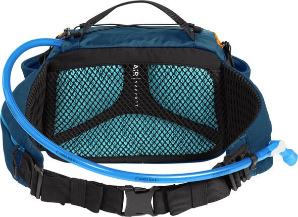 Camelbak M.U.L.E.® 5 Waist Pack Hydration Pack 3.5L Gear Capacity, 1.5L Crux® Lumbar Reservoir 200D Nylon Ripstop, C0 DWR Gibraltar Navy/Orange - Image 7