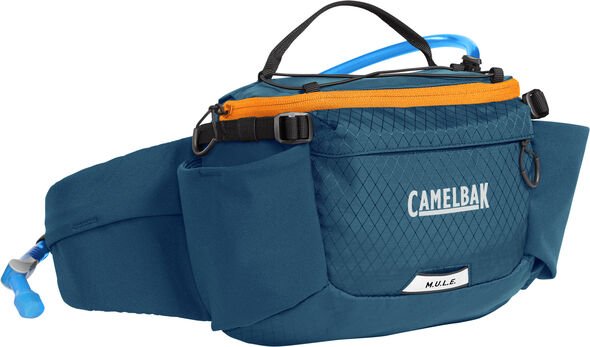 Camelbak M.U.L.E.® 5 Waist Pack Hydration Pack 3.5L Gear Capacity, 1.5L Crux® Lumbar Reservoir 200D Nylon Ripstop, C0 DWR Gibraltar Navy/Orange