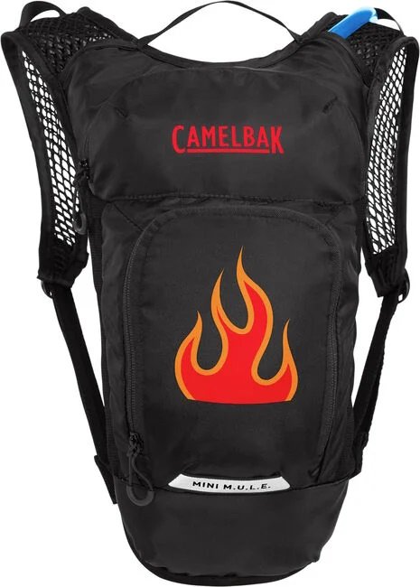 Camelbak Kids' Mini M.U.L.E.® Hydration Pack 5L Gear Capacity, 1.5L Crux® 1.5L Reservoir Ripstop Black/Flames - Image 4