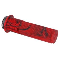 DMR Bikes Brendog Flanged DeathGrip Grips 130mm long, 31.3mm (thick) Soft Kraton Rubber Marble Red