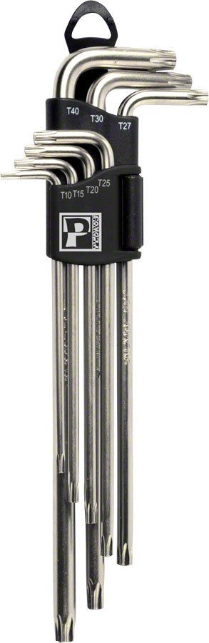 Pedros L Torx Set Tool T10-15-20-25-27-30-40, Holder Chrome Vanadium Silver
