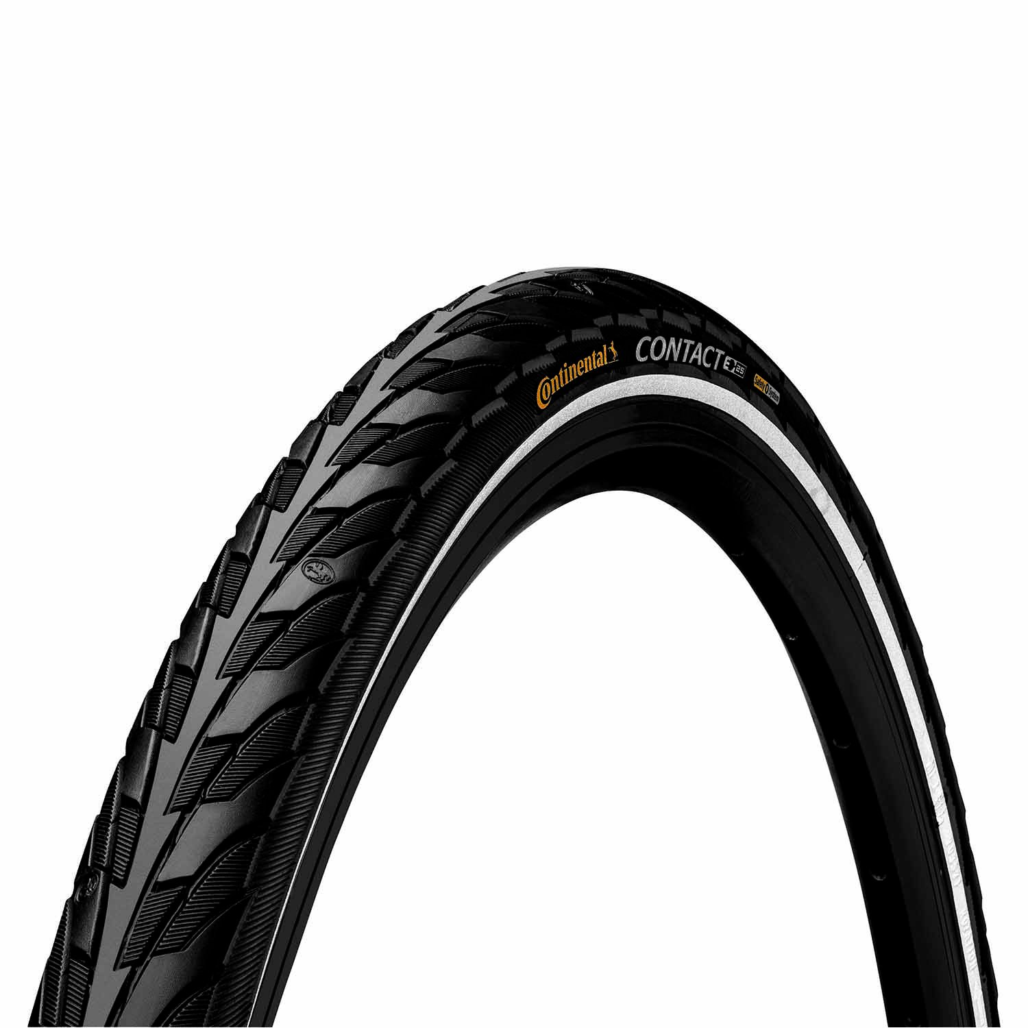 Continental Contact Tire 26 x 1.75 Rubber, Nylon, Wire Bead Black, Reflective Side Wall - Image 2