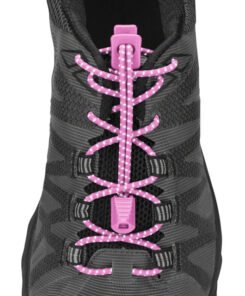 Nathans Run Reflective Shoe Laces One Size Fits All Nylon/Plastic/Elastic Pink