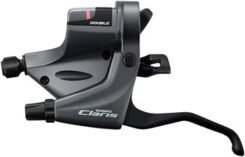 Shimano Claris Flatbar Brake and Shifter Combo Left Front, 2 Speed, V or Mech Disc Aluminum, Plastic Gray