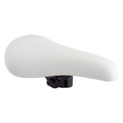 Sunlite MX Juvenile Saddle w/Clamp Adapter 235mm x 145mm Microfiber/Nylon/Foam/Steel White