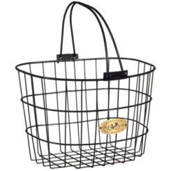Nantucket Bike Basket Co Surfside Adult Wire D Shape Basket 13.25 x 10 x 9'', Metal, Black